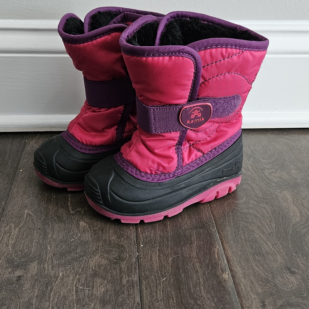Kamik Pink and Black Winter Boots